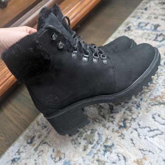 Timberland Kinsley 6" Waterproof Hiking Boots Women's Sz 9 Black Nubuck Lug Sole - Picture 13 of 16